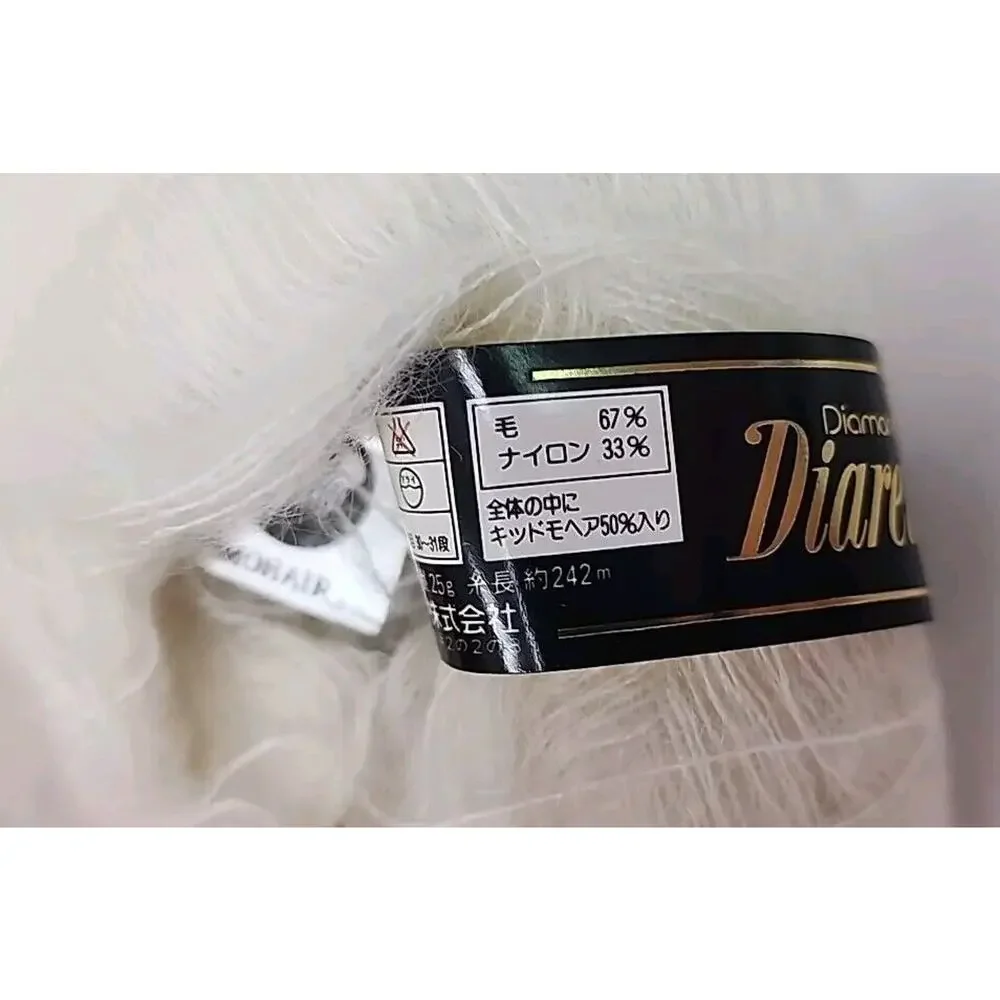 Diacharelle Diamond Knitting Yarn Mohair‎ Wool Color RM 701 White Lot of 10 U325